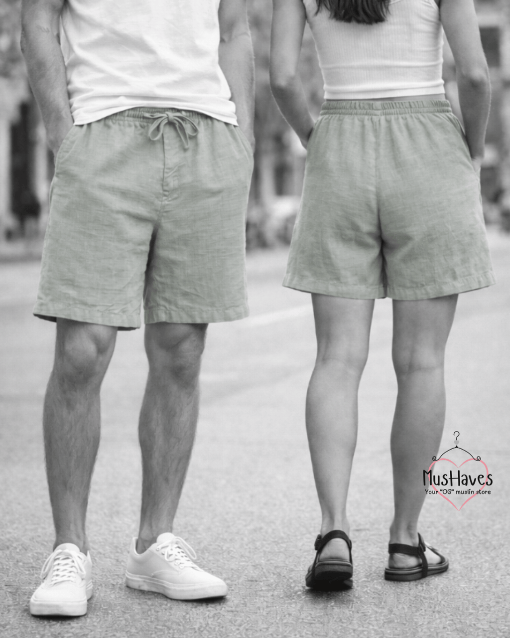 Classic Muslin Shorts Unisex – Sage Grey