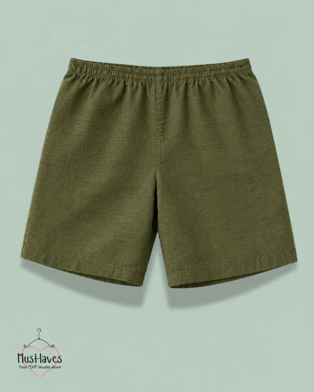 Classic Muslin Shorts Unisex – Olive Green