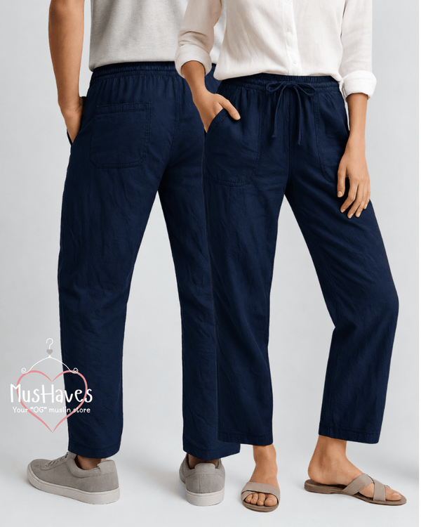 Breezy Muslin Relaxed Bottoms – Royal Blue