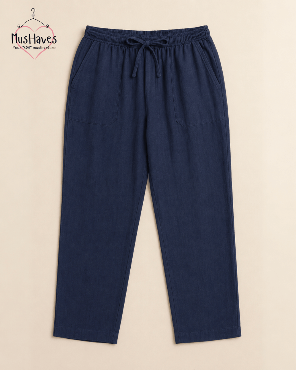 Breezy Muslin Relaxed Bottoms – Royal Blue