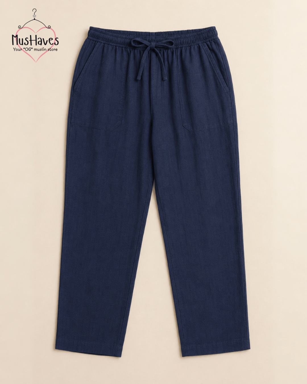 Breezy Muslin Relaxed Bottoms – Royal Blue