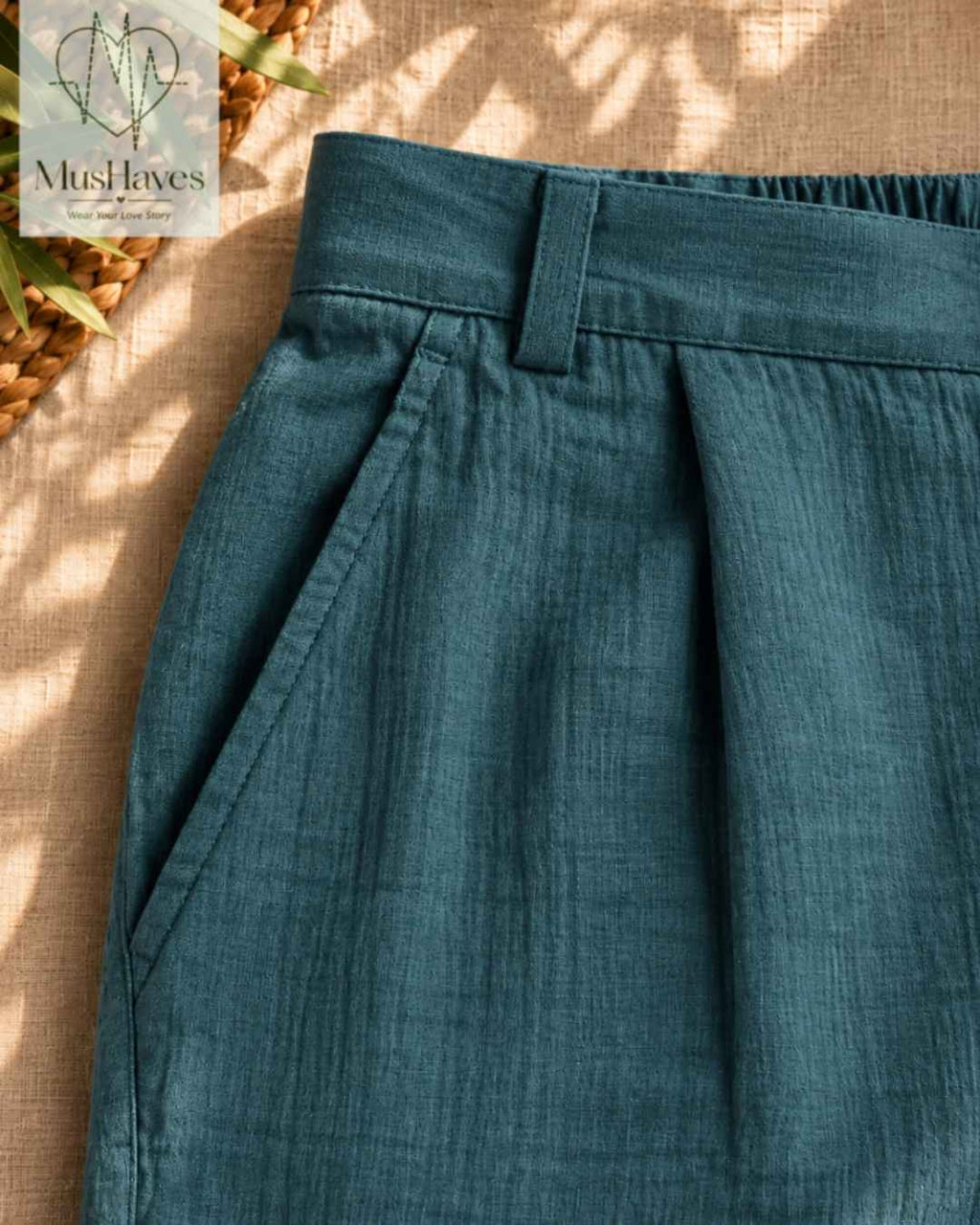 MusHaves EasyFlow Muslin Pants | Relaxed Straight-Fit Trousers | Rusty Teel