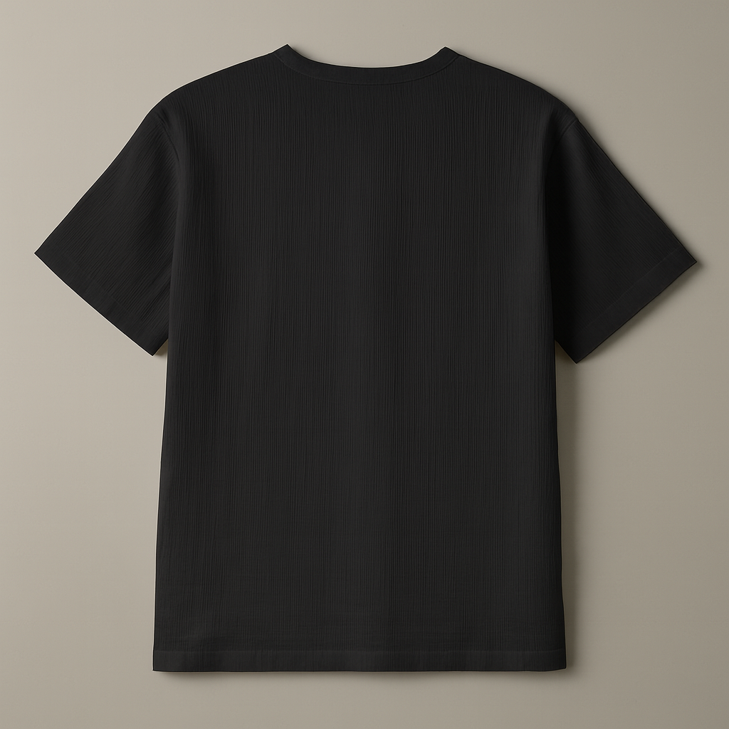 Unisex Organic Cotton Muslin T-Shirt – 100% Double Gauze, Loose Fit, Breathable black Tee