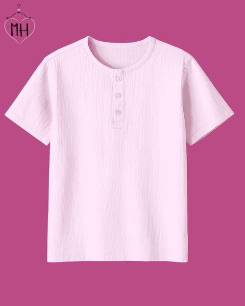 Unisex Organic Cotton Muslin T-Shirt – 100% Double Gauze, Loose Fit, Breathable Peach Tee