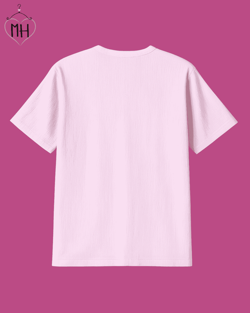 Unisex Organic Cotton Muslin T-Shirt – 100% Double Gauze, Loose Fit, Breathable Peach Tee