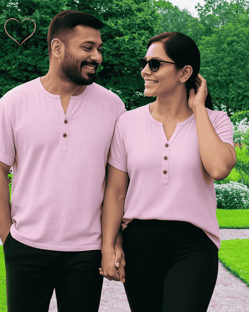 Unisex Organic Cotton Muslin T-Shirt – 100% Double Gauze, Loose Fit, Breathable Baby Pink Tee