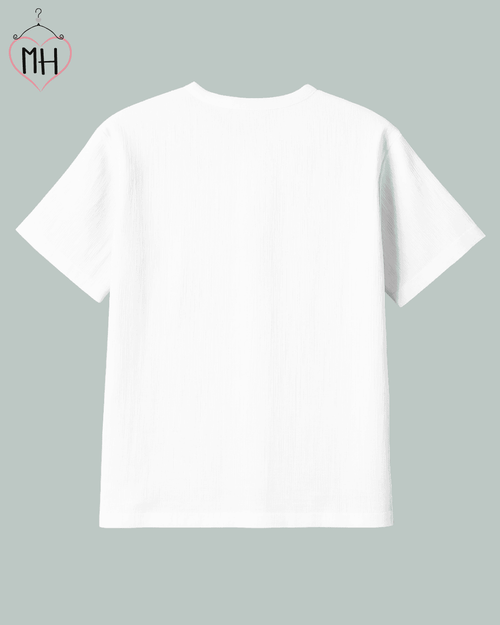 Unisex Organic Cotton Muslin T-Shirt – 100% Double Gauze, Loose Fit, Breathable White Tee