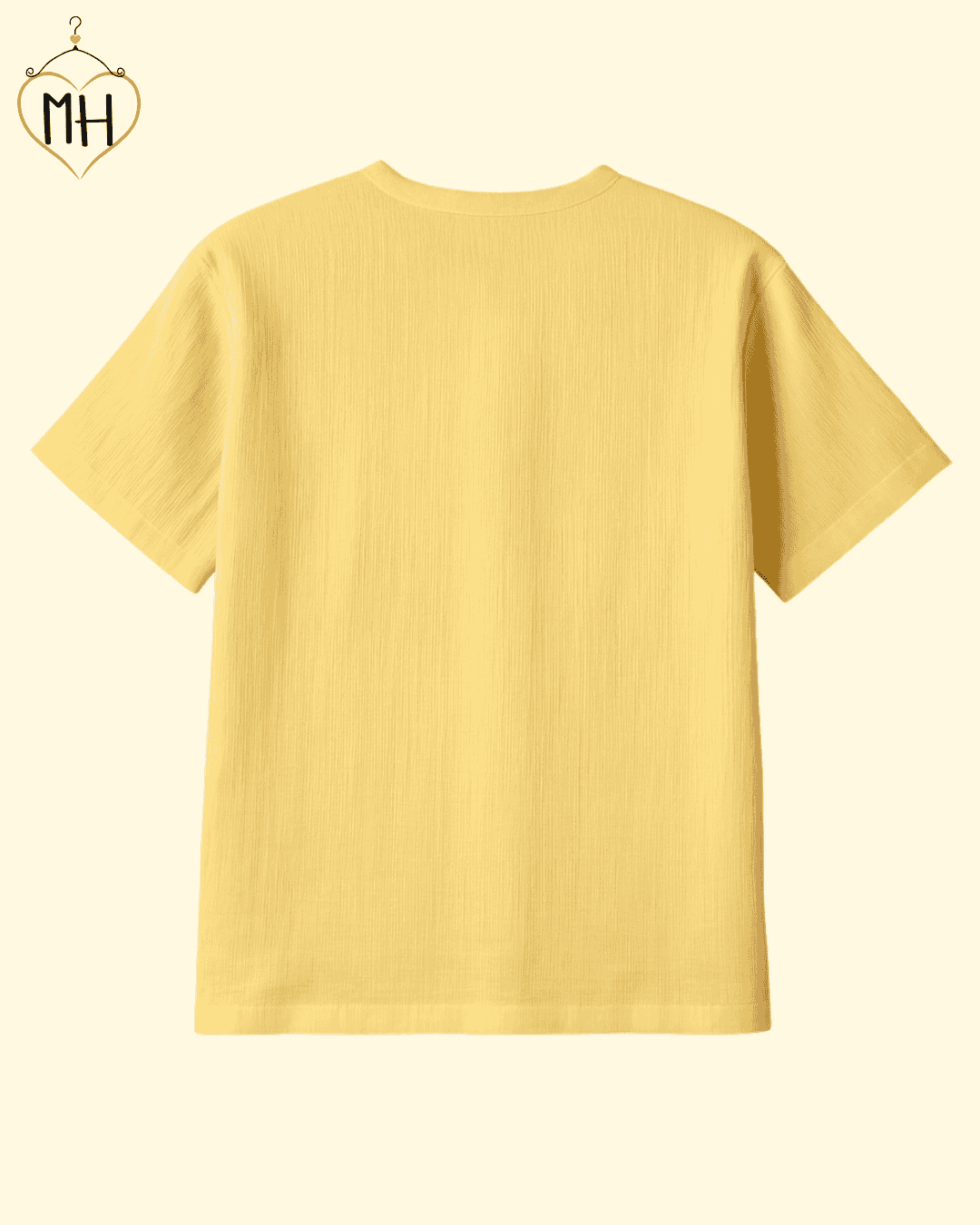 Unisex Organic Cotton Muslin T-Shirt – 100% Double Gauze, Loose Fit, Breathable Lemon Yellow Tee
