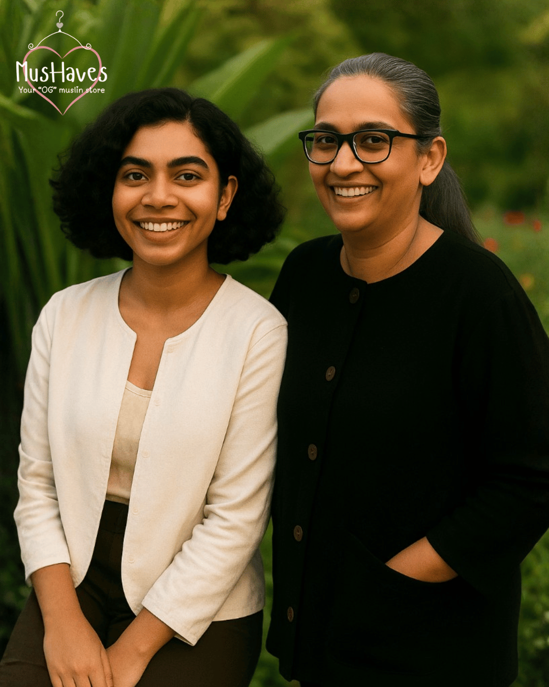 Premium Muslin Jacket | Women | 100% Organic Cotton | Mulmul | 4-Layer | 6-Layers | Reversible | Round Neck | 10°C to 25°C | Charcoal Black + Pearl White