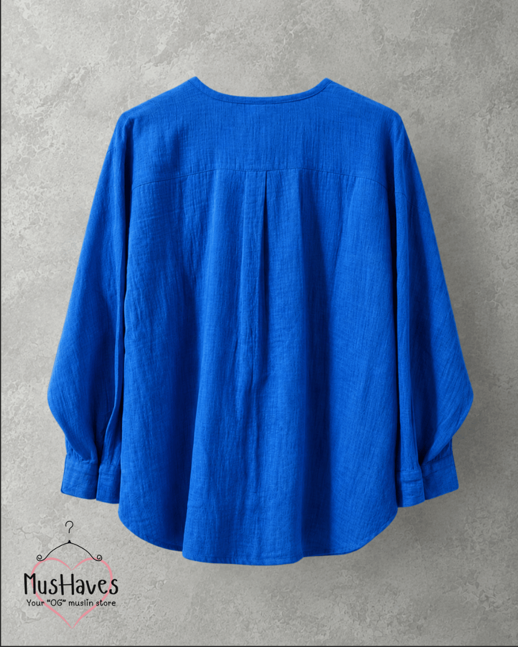 Muslin Longline Formal Tunic Top & Trouser Set – Cobalt × Beige