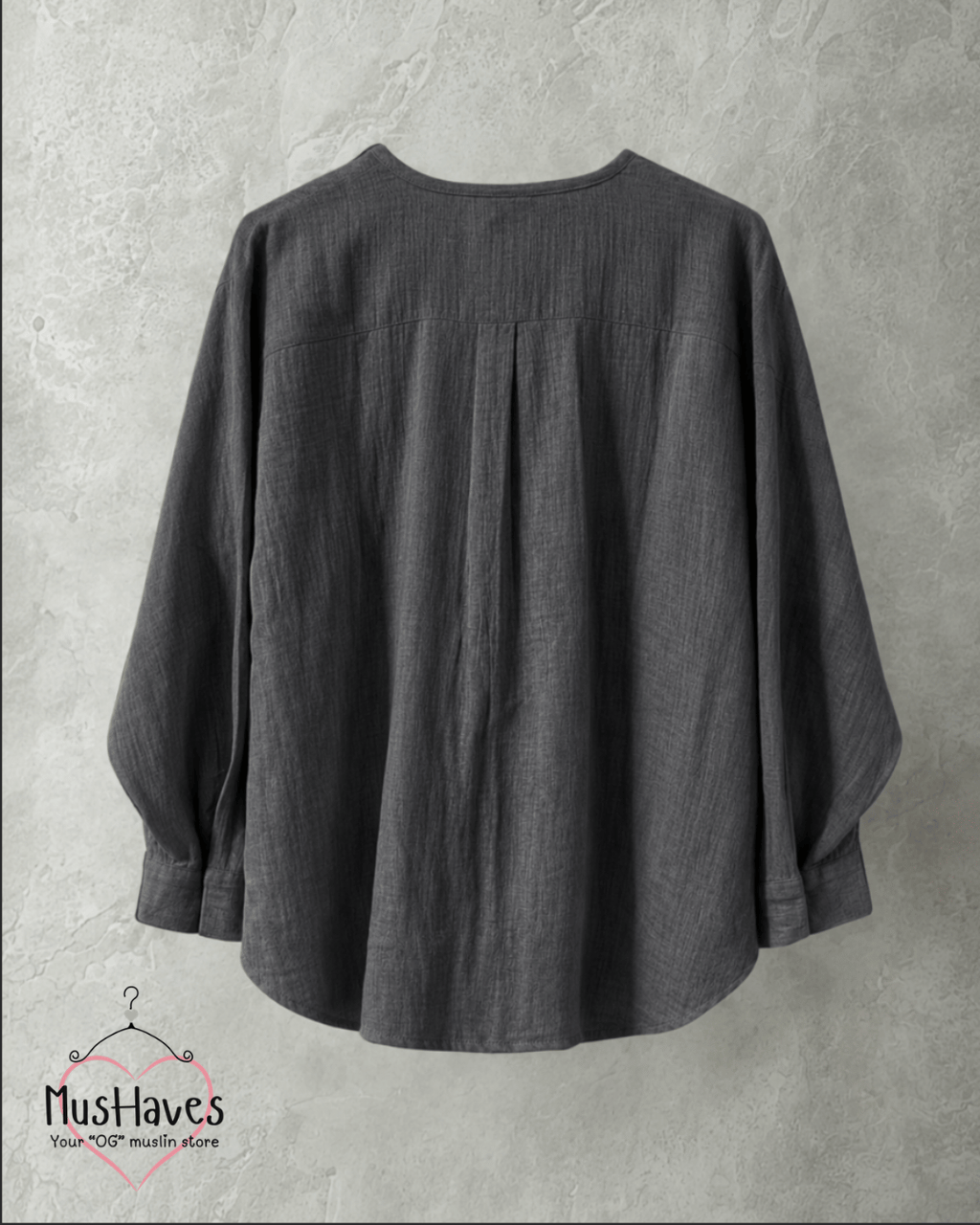 Muslin Longline Formal Tunic Top & Trouser Set – Grey × Beige