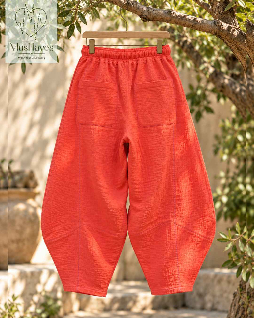 Muslin Happy Hoppers - Relaxed Fit Double Gauze Muslin Pants | Melon Pulp