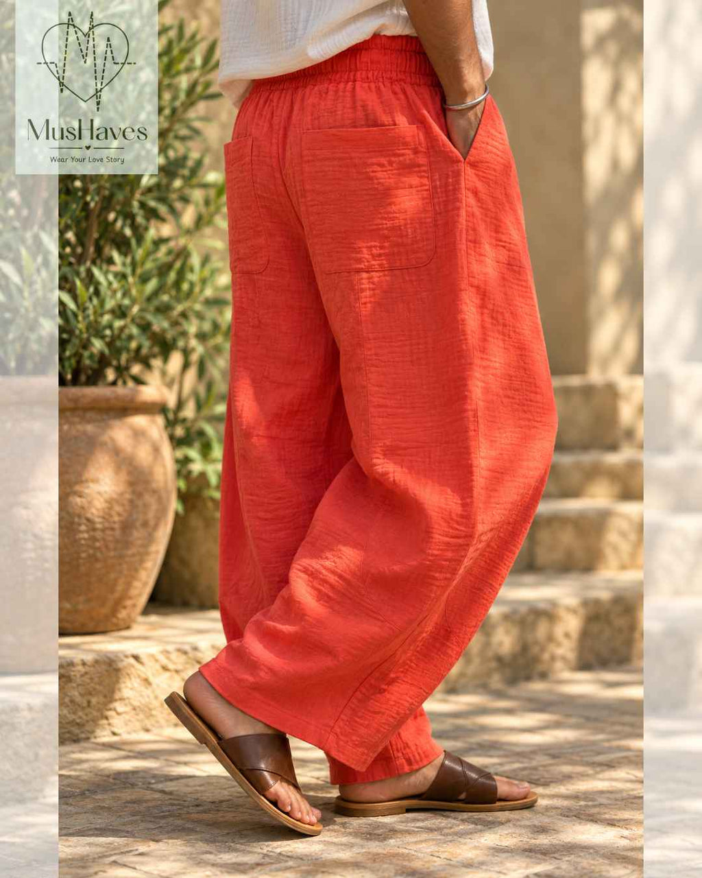 Muslin Happy Hoppers - Relaxed Fit Double Gauze Muslin Pants | Melon Pulp