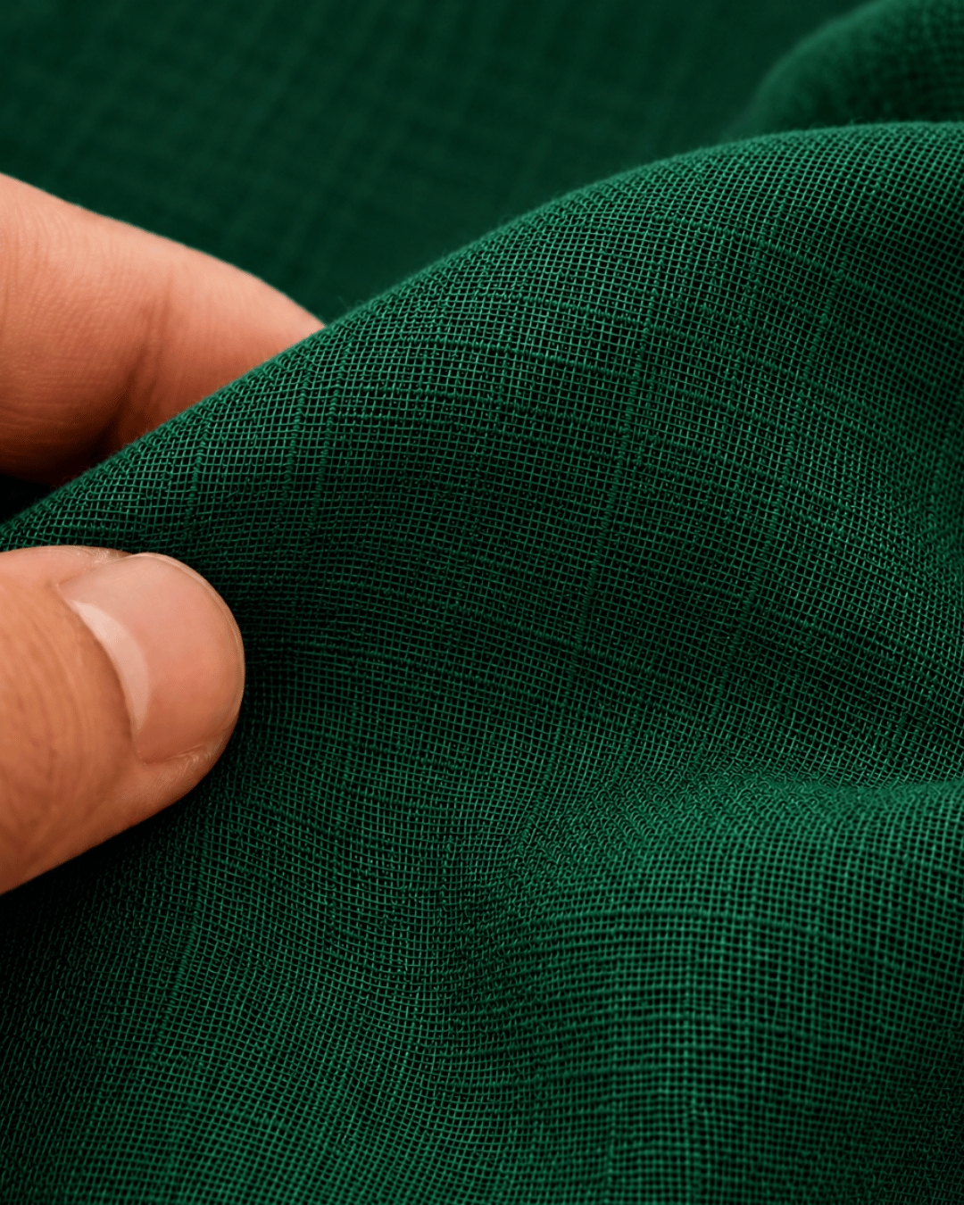Luxury Muslin A-Line Long Kurta & Straight Pants Coord – Forest Green