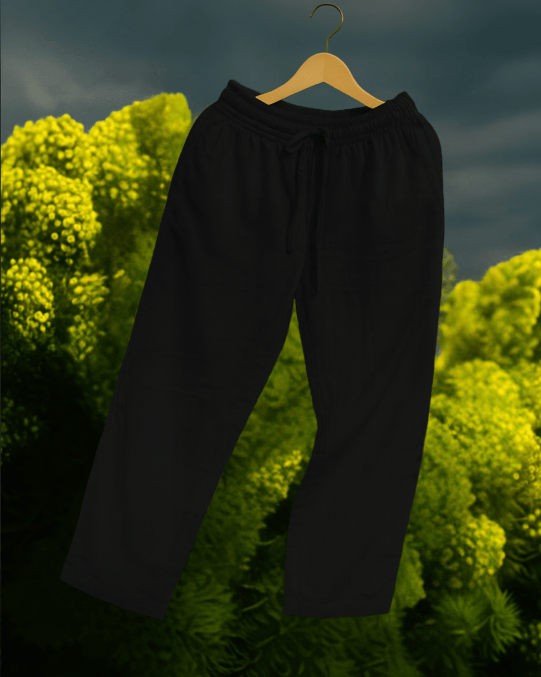 Henley Coord | Premium Muslin | Unisex | Charcoal Black