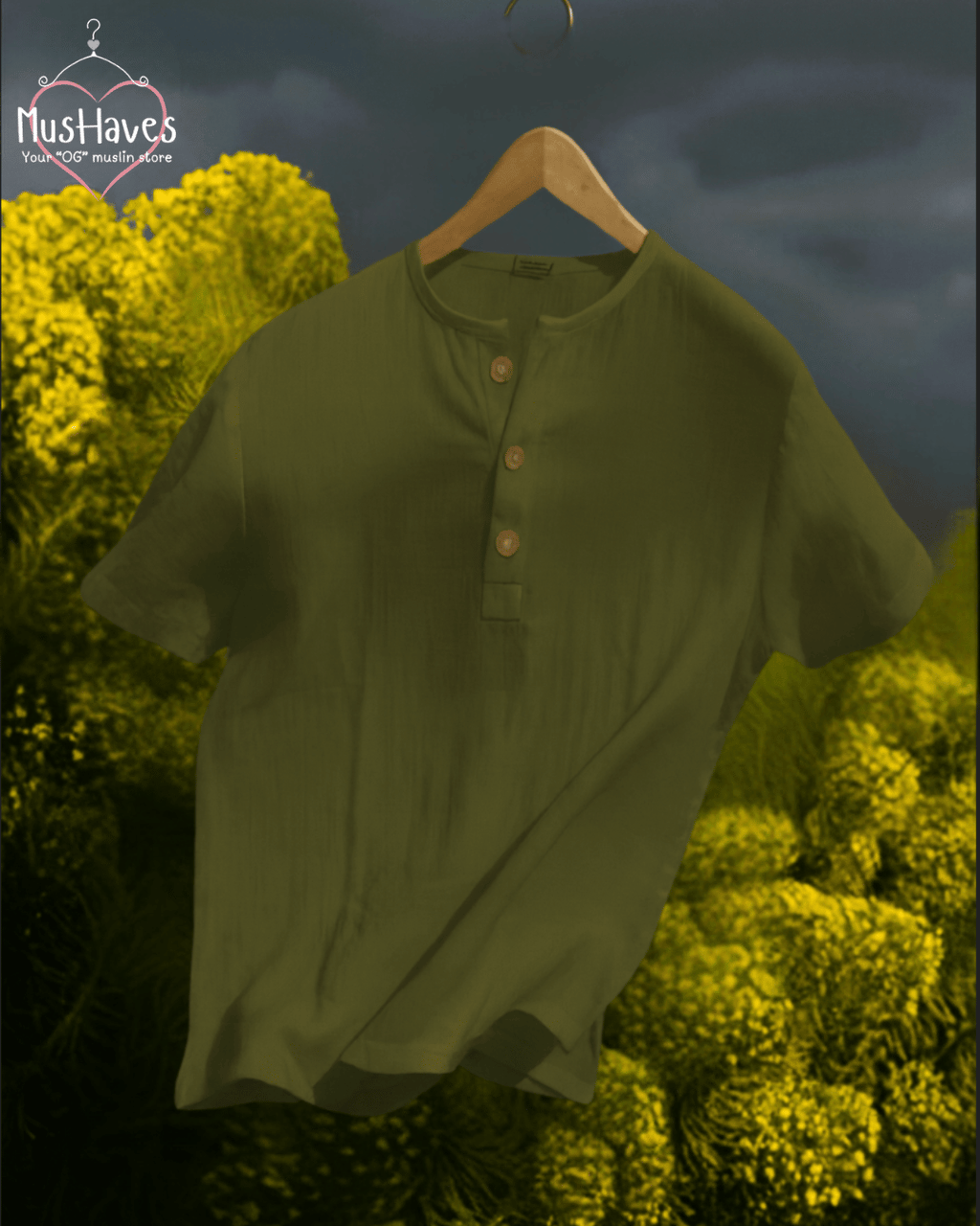 Premium Muslin Combo set | Teeshirt + Bottoms | Green + Black