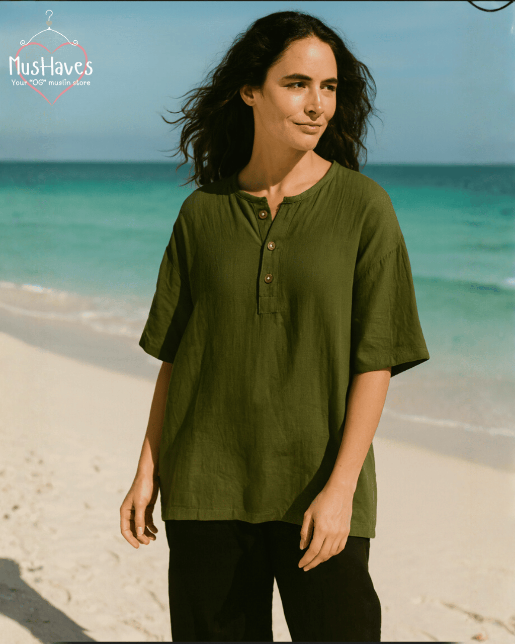 Premium Muslin Combo set | Teeshirt + Bottoms | Green + Black