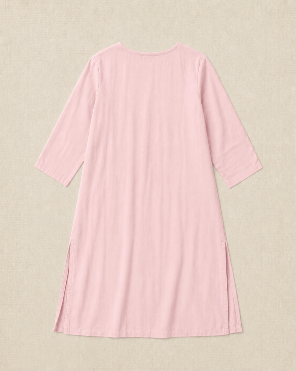 Luxury Muslin A-Line Long Kurta & Straight Pants Coord – Baby Pink