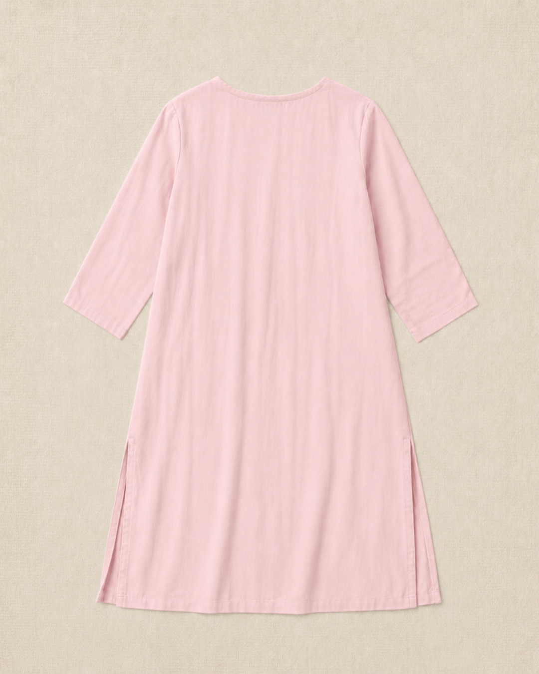 Luxury Muslin A-Line Long Kurta & Straight Pants Coord – Baby Pink