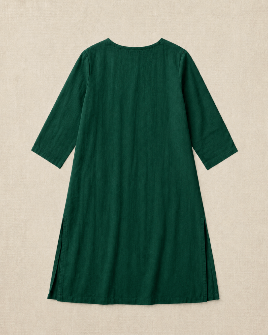 Luxury Muslin A-Line Long Kurta & Straight Pants Coord – Forest Green