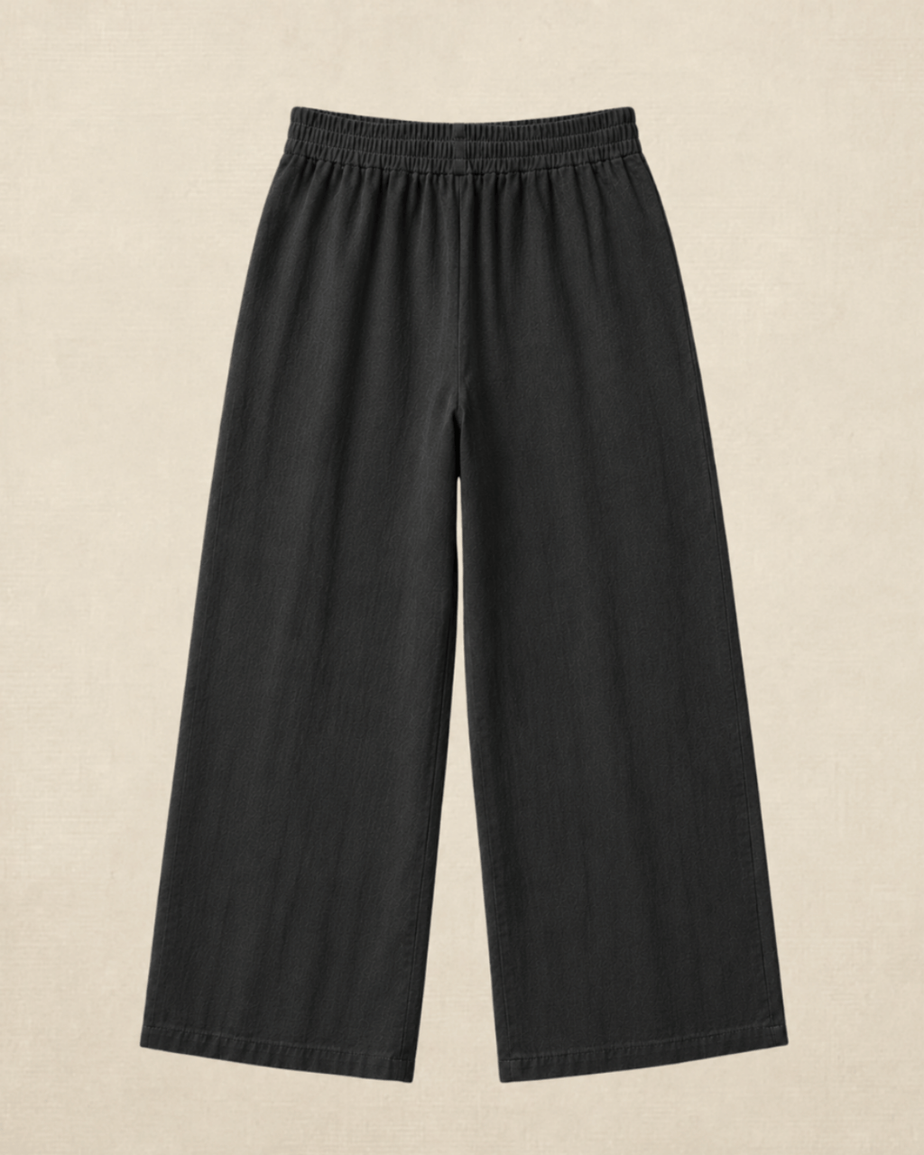 Luxury Muslin A-Line Long Kurta & Straight Pants Coord – Charcoal Black