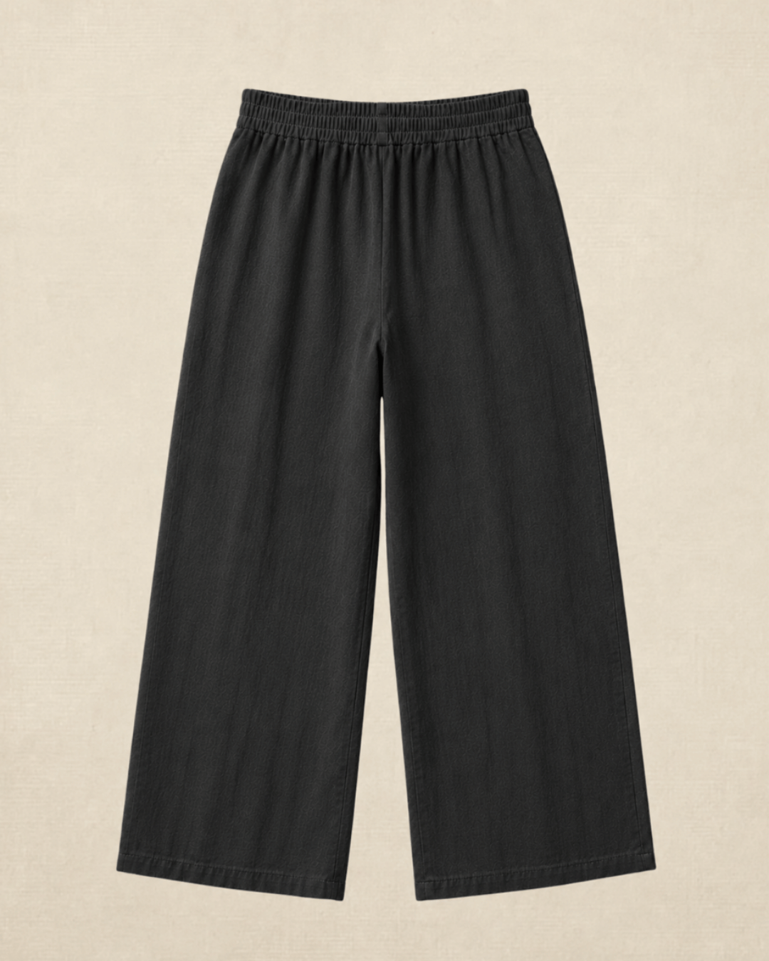 Luxury Muslin A-Line Long Kurta & Straight Pants Coord – Charcoal Black
