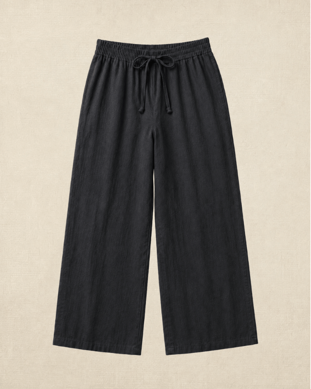 Luxury Muslin A-Line Long Kurta & Straight Pants Coord – Charcoal Black