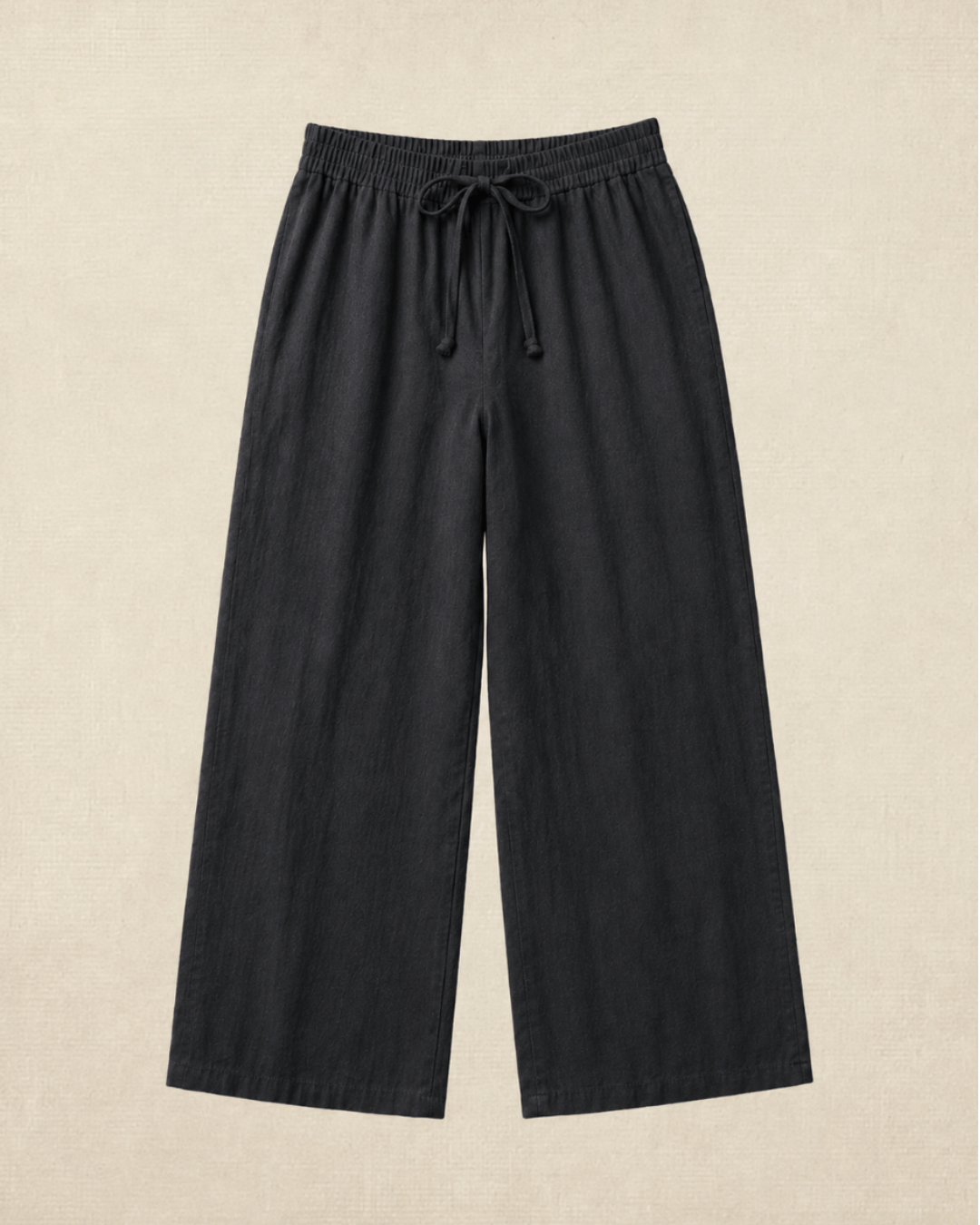 Luxury Muslin A-Line Long Kurta & Straight Pants Coord – Charcoal Black