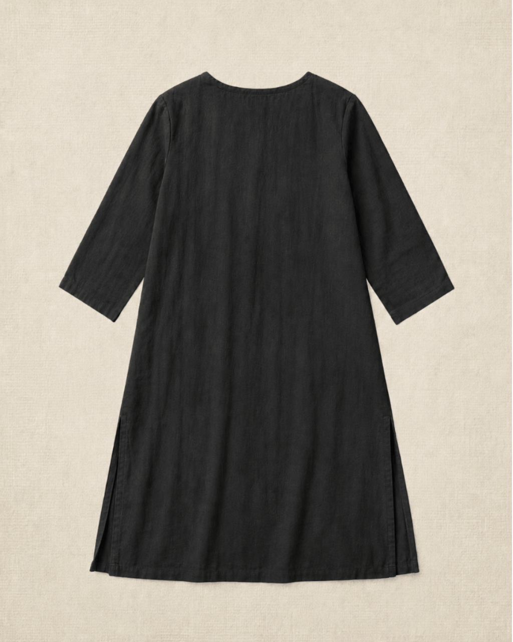 Luxury Muslin A-Line Long Kurta & Straight Pants Coord – Charcoal Black