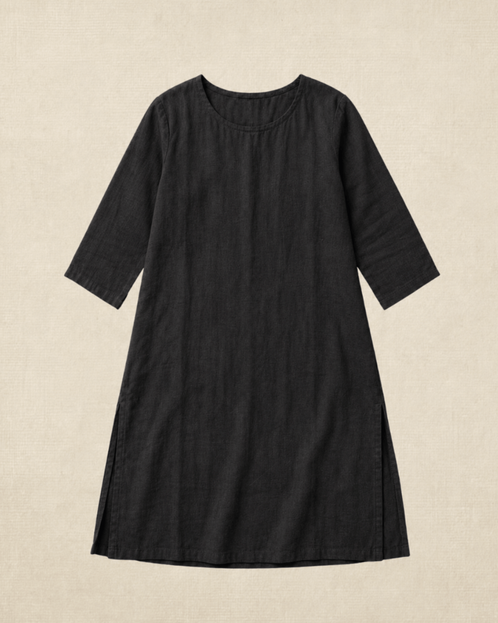 Luxury Muslin A-Line Long Kurta & Straight Pants Coord – Charcoal Black