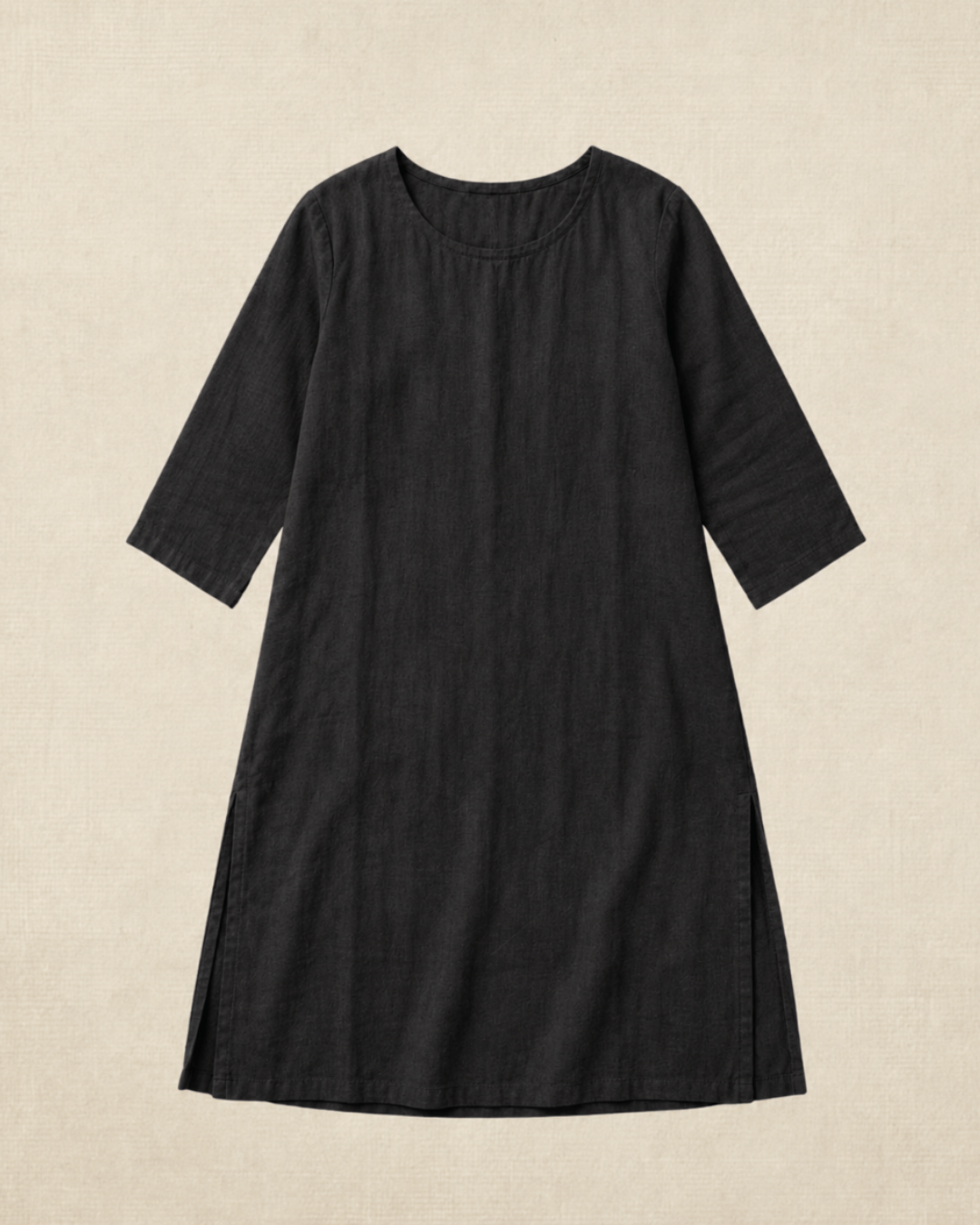 Luxury Muslin A-Line Long Kurta & Straight Pants Coord – Charcoal Black