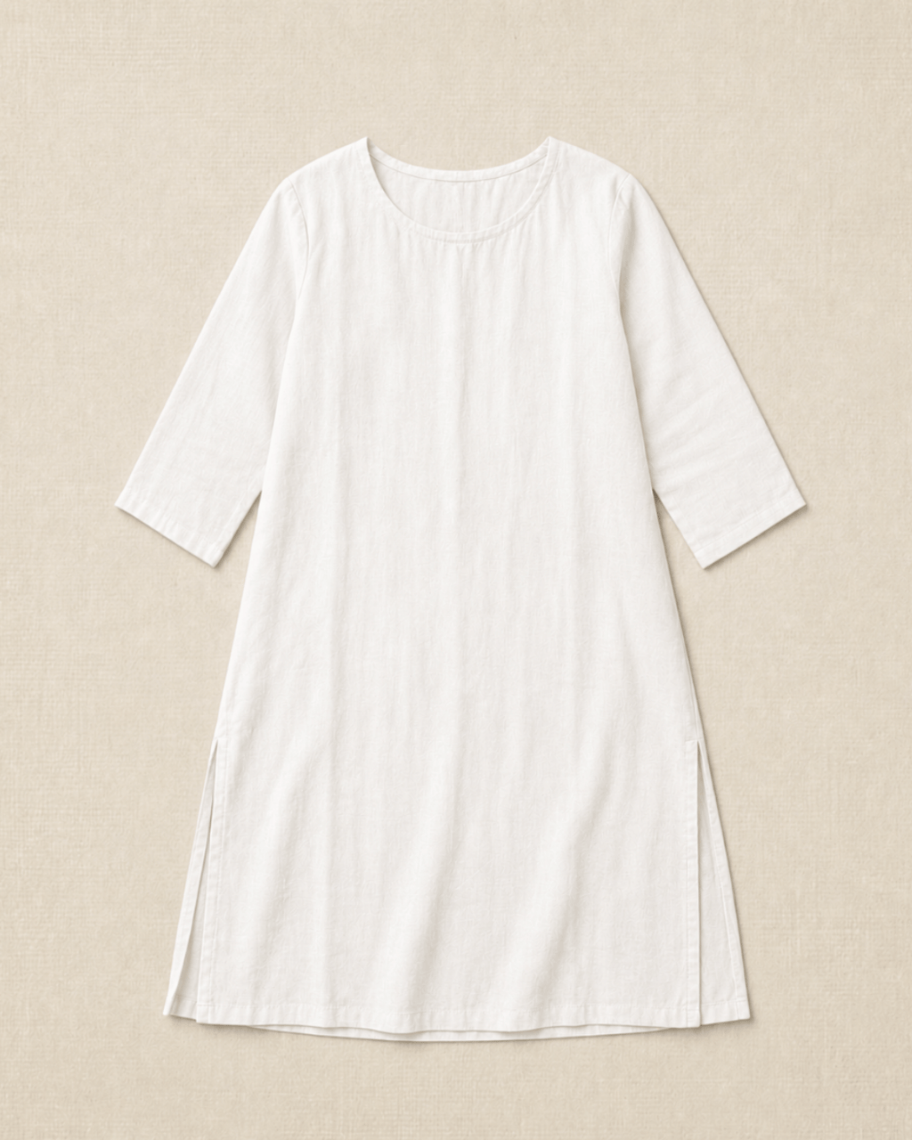 Luxury Muslin A-Line Long Kurta & Straight Pants Coord – Pearl White