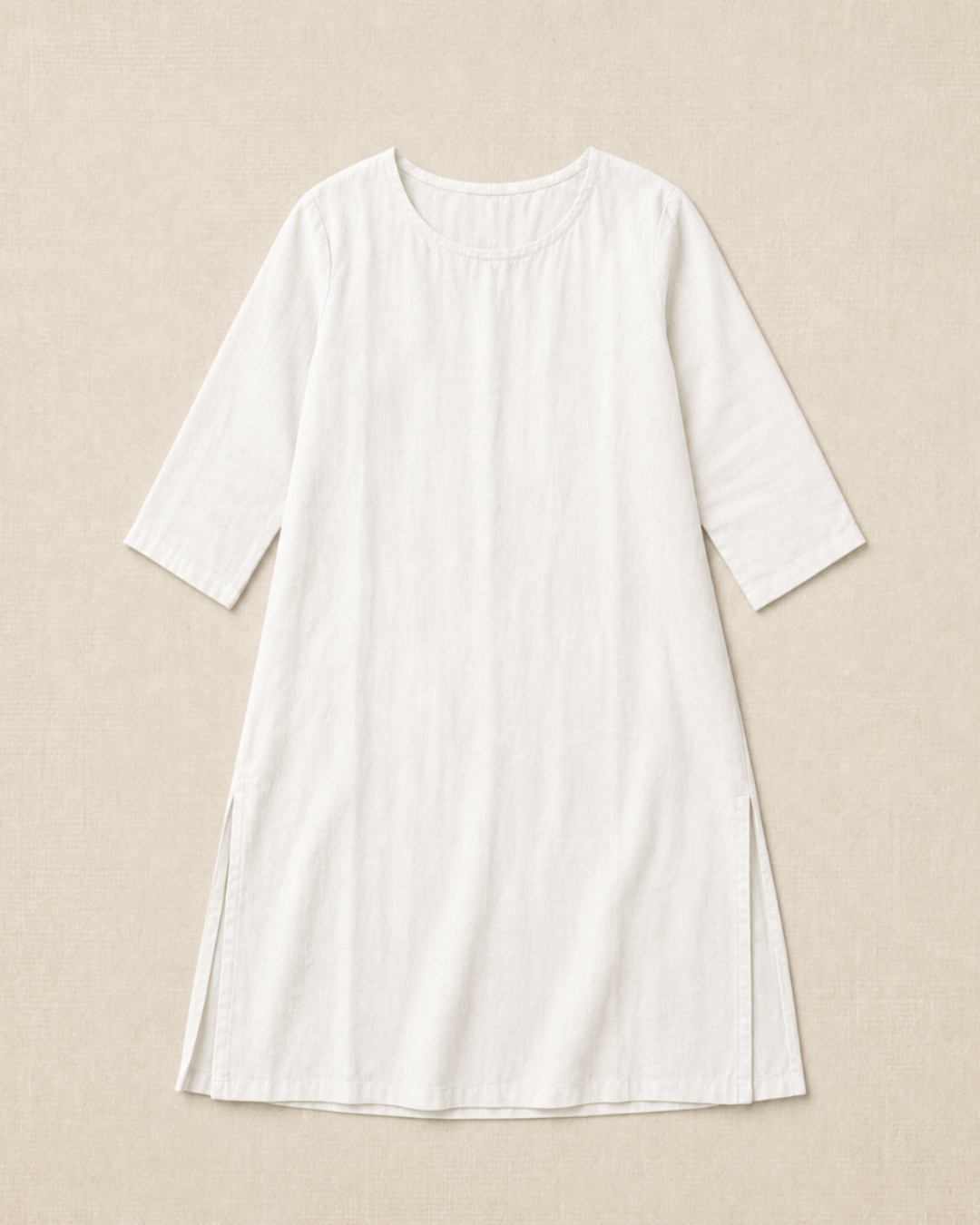 Luxury Muslin A-Line Long Kurta & Straight Pants Coord – Pearl White