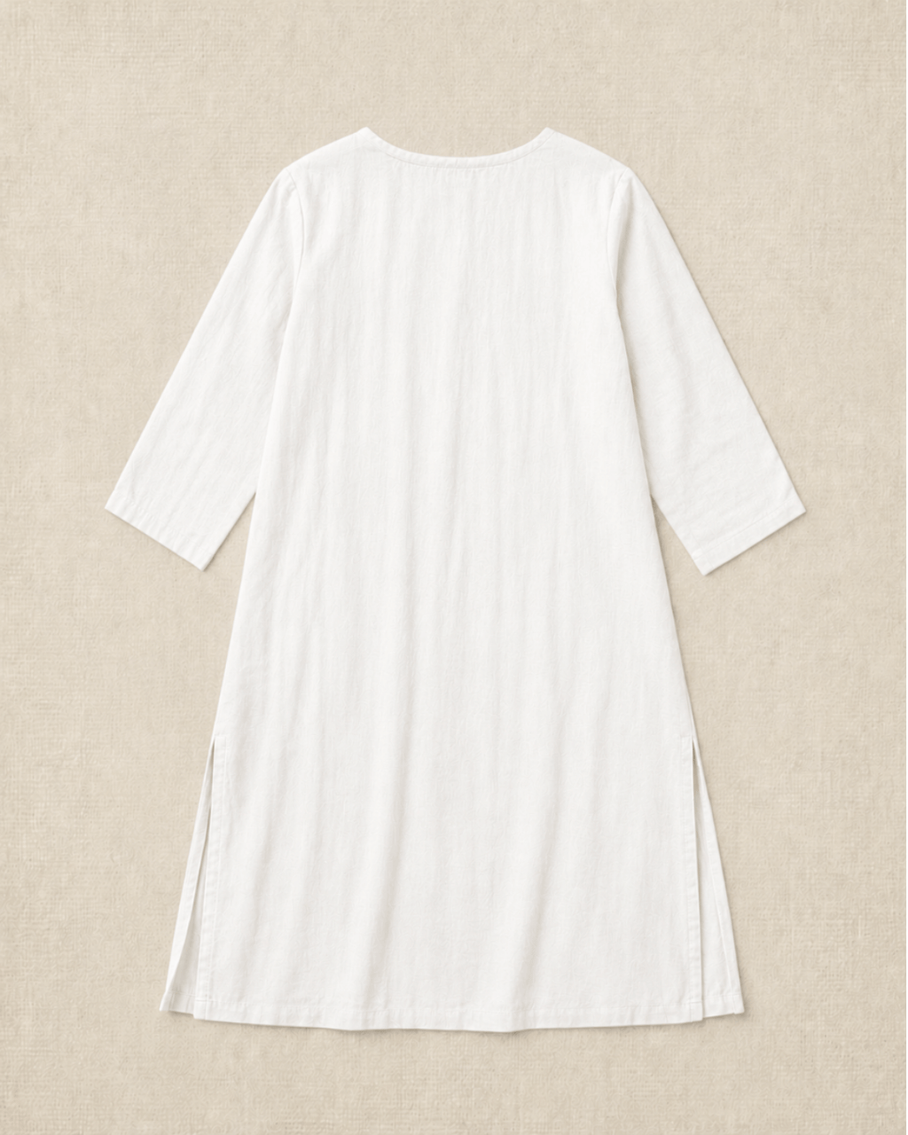 Luxury Muslin A-Line Long Kurta & Straight Pants Coord – Pearl White