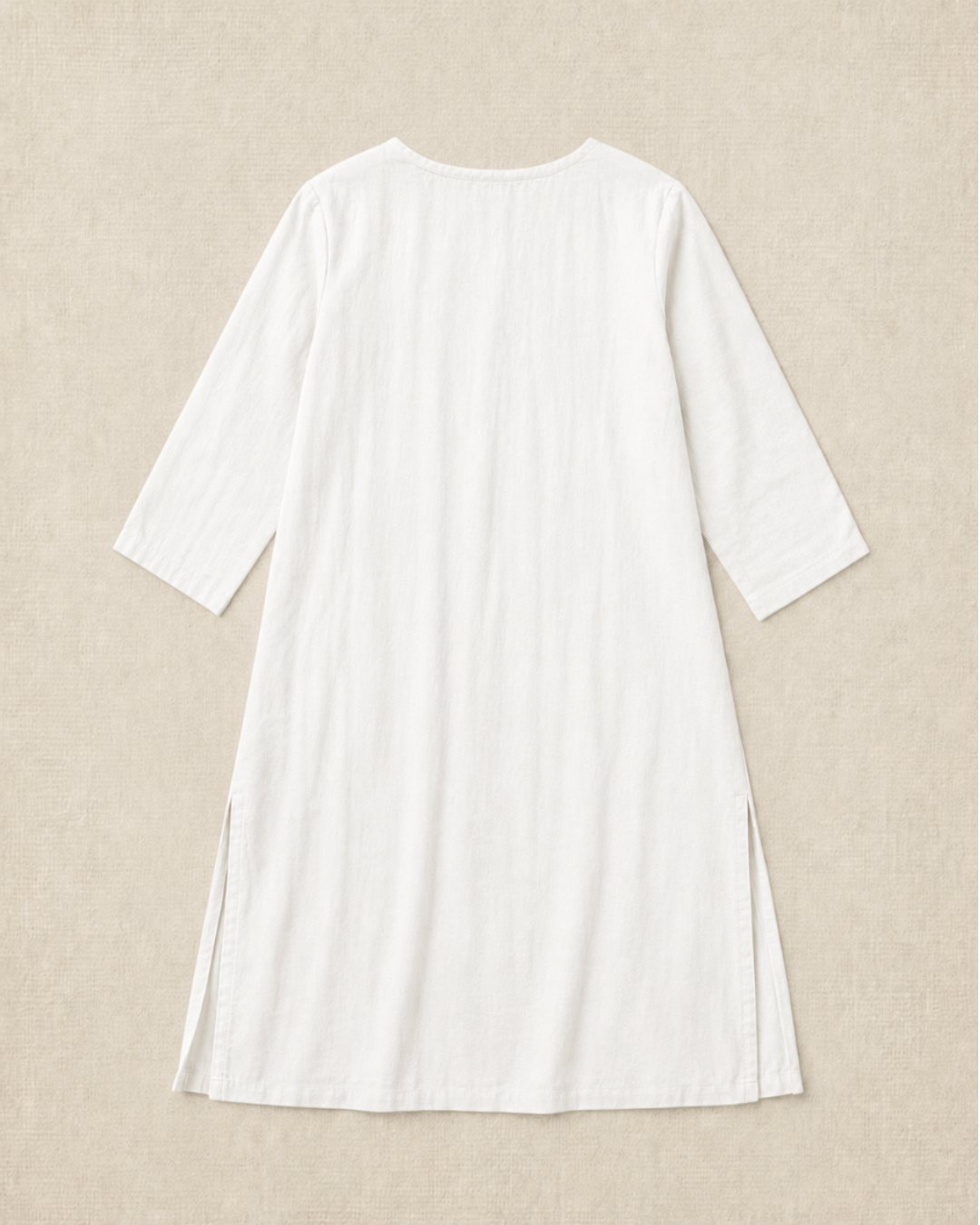 Luxury Muslin A-Line Long Kurta & Straight Pants Coord – Pearl White